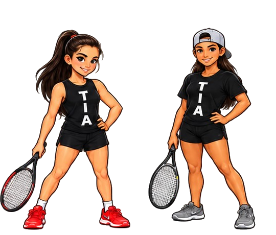 Next Gen Club junior tennis characters celebrating their achievements